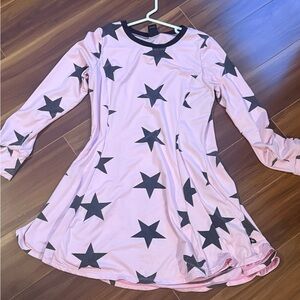 Pink Star Pattern Kids Casual Dress